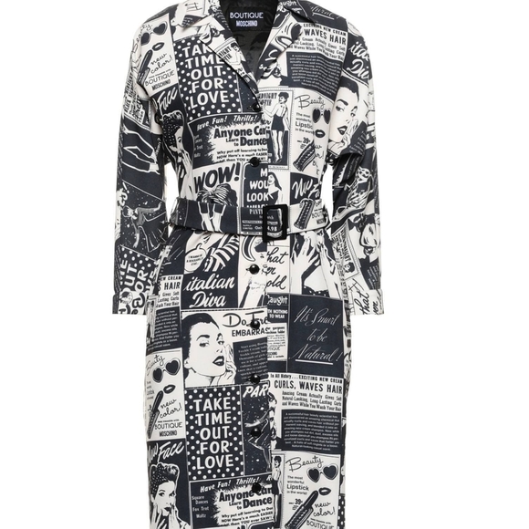 Moschino Black and White Graphic Print Dress IT 40 ( Fit 4-6 )